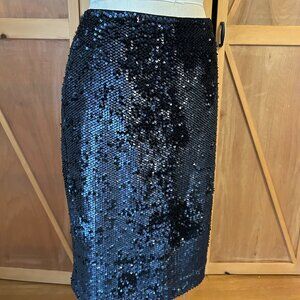 Ann Taylor Black Sequin Pencil Skirt